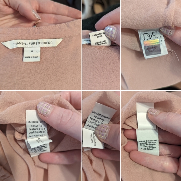 Diane Von Furstenburg Clay Pink Silk Flutter sleeve Pleated Blouse 8 - Picture 9 of 9